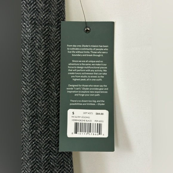 Glyder Woman’s Small Sultry Black Herringbone Leggings High Waist New wi… - Picture 6 of 11